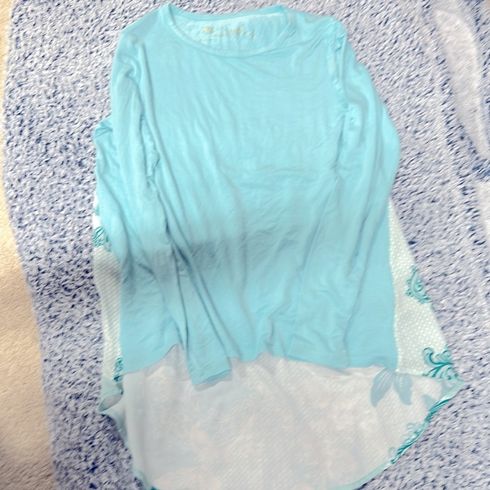 DG2 by dianne gilman hi low long sleeve top xs